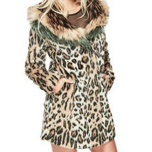 Guess Leopard Faux Fur Coat